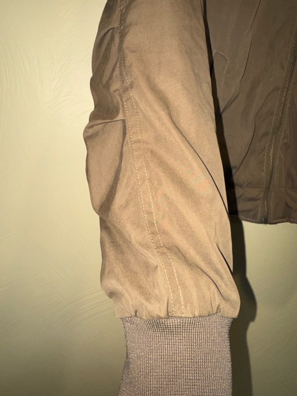 Brown Bomber Jacket by Orange Creek with Gold Tone Zipper - Picture 7 of 8